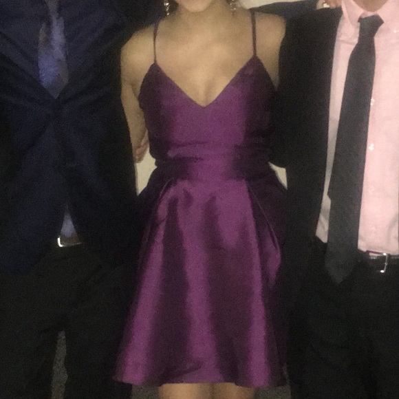 AX Paris Structured Cami Skater Dress in Plum - Picture 8 of 8